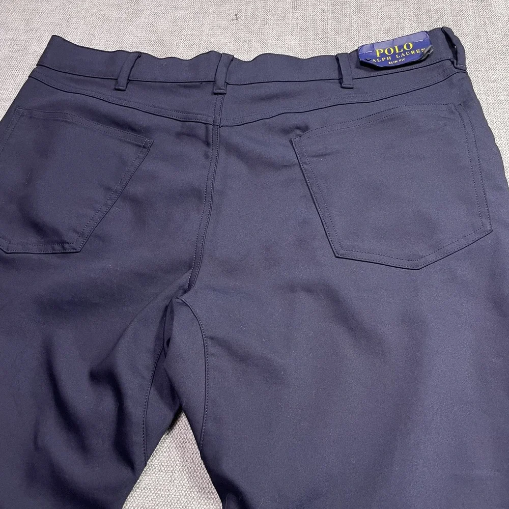 Polo Ralph Lauren Slim Fit Performance Chino Pants Mens 36x32 Navy Blue Cotton